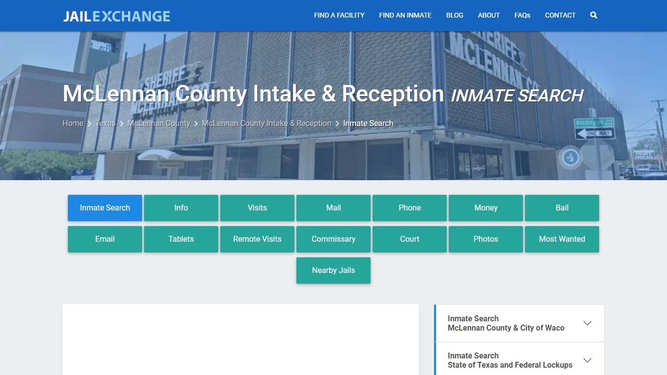 McLennan County Intake & Reception Inmate Search - Jail Exchange