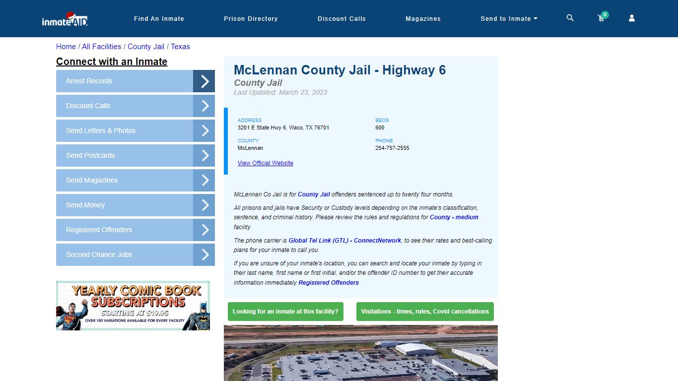 McLennan County Jail - Highway 6 - Inmate Locator - Waco, TX